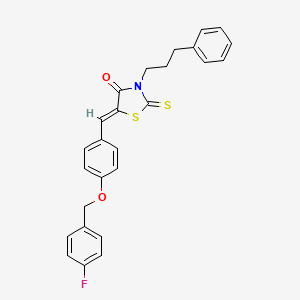 5-{4-[(4-fluorobenzyl)oxy]benzylidene}-3-(3-phenylpropyl)-2-thioxo-1,3-thiazolidin-4-one