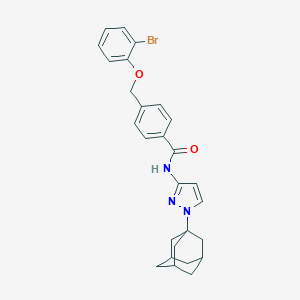 molecular formula C27H28BrN3O2 B455140 N-[1-(1-adamantyl)-1H-pyrazol-3-yl]-4-[(2-bromophenoxy)methyl]benzamide 