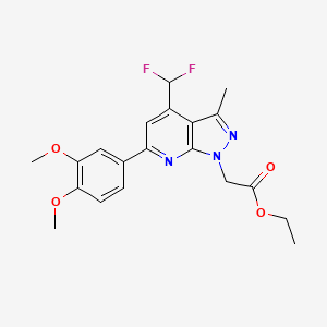 molecular formula C20H21F2N3O4 B4551415 ethyl [4-(difluoromethyl)-6-(3,4-dimethoxyphenyl)-3-methyl-1H-pyrazolo[3,4-b]pyridin-1-yl]acetate 