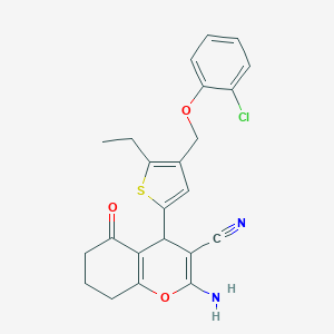 2-amino-4-{4-[(2-chlorophenoxy)methyl]-5-ethylthiophen-2-yl}-5-oxo-5,6,7,8-tetrahydro-4H-chromene-3-carbonitrile