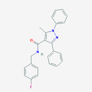 molecular formula C24H20FN3O B455147 N-(4-fluorobenzyl)-5-methyl-1,3-diphenyl-1H-pyrazole-4-carboxamide 