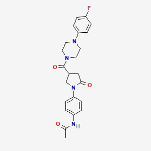 molecular formula C23H25FN4O3 B4551485 N-[4-(4-{[4-(4-fluorophenyl)piperazin-1-yl]carbonyl}-2-oxopyrrolidin-1-yl)phenyl]acetamide 