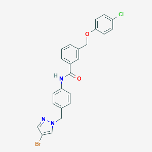 N-{4-[(4-bromo-1H-pyrazol-1-yl)methyl]phenyl}-3-[(4-chlorophenoxy)methyl]benzamide