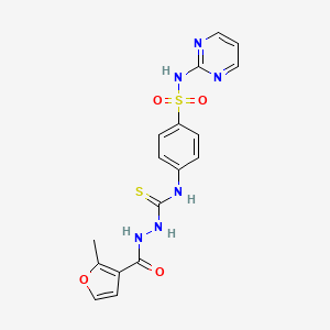 molecular formula C17H16N6O4S2 B4551490 2-(2-methyl-3-furoyl)-N-{4-[(2-pyrimidinylamino)sulfonyl]phenyl}hydrazinecarbothioamide 