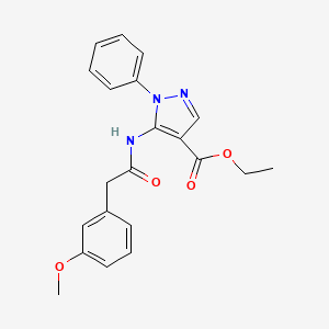 molecular formula C21H21N3O4 B4551543 Ethyl 5-[[2-(3-methoxyphenyl)acetyl]amino]-1-phenylpyrazole-4-carboxylate 