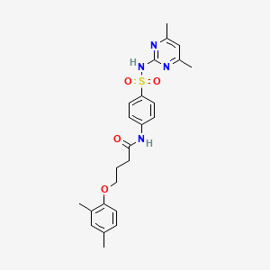 molecular formula C24H28N4O4S B4551550 4-(2,4-dimethylphenoxy)-N-(4-{[(4,6-dimethyl-2-pyrimidinyl)amino]sulfonyl}phenyl)butanamide 