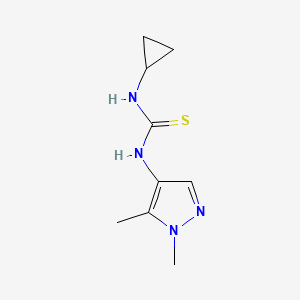 molecular formula C9H14N4S B4551581 N-cyclopropyl-N'-(1,5-dimethyl-1H-pyrazol-4-yl)thiourea 