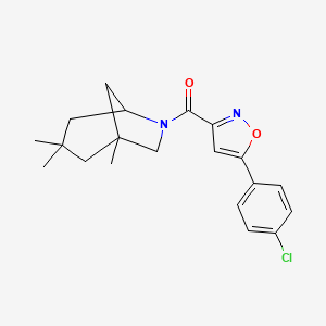 molecular formula C20H23ClN2O2 B4551589 6-{[5-(4-chlorophenyl)-3-isoxazolyl]carbonyl}-1,3,3-trimethyl-6-azabicyclo[3.2.1]octane 