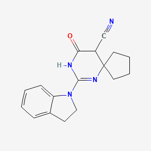 7-(2,3-dihydro-1H-indol-1-yl)-9-oxo-6,8-diazaspiro[4.5]dec-7-ene-10-carbonitrile