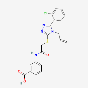 molecular formula C20H17ClN4O3S B4551611 3-[[2-[[5-(2-Chlorophenyl)-4-prop-2-enyl-1,2,4-triazol-3-yl]sulfanyl]acetyl]amino]benzoic acid 