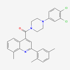 molecular formula C29H27Cl2N3O B4551633 4-{[4-(3,4-dichlorophenyl)-1-piperazinyl]carbonyl}-2-(2,5-dimethylphenyl)-8-methylquinoline 