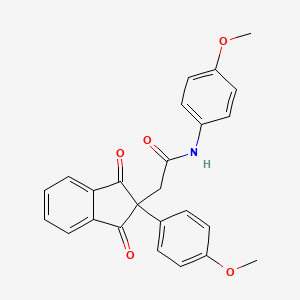 molecular formula C25H21NO5 B4551649 N-(4-methoxyphenyl)-2-[2-(4-methoxyphenyl)-1,3-dioxo-2,3-dihydro-1H-inden-2-yl]acetamide 