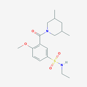 3-[(3,5-dimethyl-1-piperidinyl)carbonyl]-N-ethyl-4-methoxybenzenesulfonamide