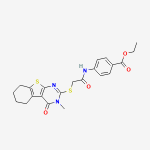 Ethyl 4-({[(3-methyl-4-oxo-3,4,5,6,7,8-hexahydro[1]benzothieno[2,3-d]pyrimidin-2-yl)sulfanyl]acetyl}amino)benzoate