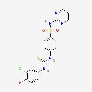 molecular formula C17H13ClFN5O2S2 B4551673 4-({[(3-chloro-4-fluorophenyl)amino]carbonothioyl}amino)-N-2-pyrimidinylbenzenesulfonamide 