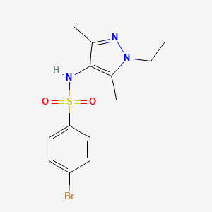 molecular formula C13H16BrN3O2S B4551684 4-bromo-N-(1-ethyl-3,5-dimethyl-1H-pyrazol-4-yl)benzenesulfonamide 