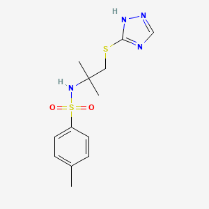 4-methyl-N-[2-methyl-1-(1H-1,2,4-triazol-5-ylsulfanyl)propan-2-yl]benzenesulfonamide