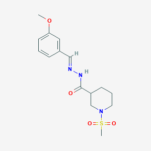 molecular formula C15H21N3O4S B4551701 N'-(3-methoxybenzylidene)-1-(methylsulfonyl)-3-piperidinecarbohydrazide 