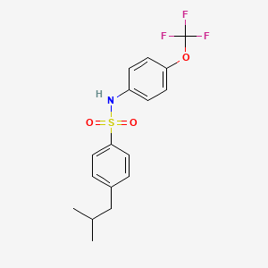 4-(2-METHYLPROPYL)-N-[4-(TRIFLUOROMETHOXY)PHENYL]BENZENE-1-SULFONAMIDE