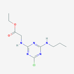 molecular formula C10H16ClN5O2 B4551717 Ethyl 2-[[4-chloro-6-(propylamino)-1,3,5-triazin-2-yl]amino]acetate CAS No. 6507-20-6