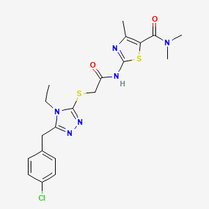 2-[({[5-(4-chlorobenzyl)-4-ethyl-4H-1,2,4-triazol-3-yl]thio}acetyl)amino]-N,N,4-trimethyl-1,3-thiazole-5-carboxamide