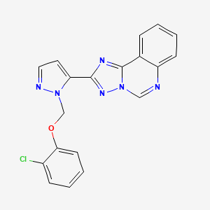 molecular formula C19H13ClN6O B4551802 2-{1-[(2-chlorophenoxy)methyl]-1H-pyrazol-5-yl}[1,2,4]triazolo[1,5-c]quinazoline 