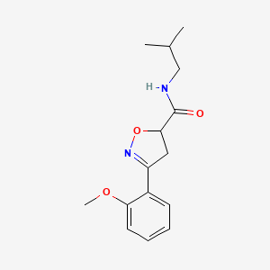 molecular formula C15H20N2O3 B4551816 3-(2-methoxyphenyl)-N-(2-methylpropyl)-4,5-dihydro-1,2-oxazole-5-carboxamide 