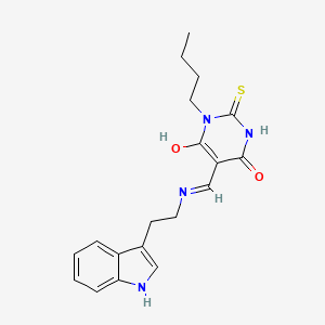 1-butyl-6-hydroxy-5-[2-(1H-indol-3-yl)ethyliminomethyl]-2-sulfanylidenepyrimidin-4-one