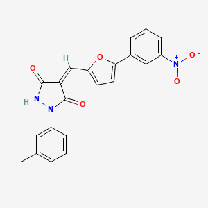 molecular formula C22H17N3O5 B4551824 (4Z)-1-(3,4-dimethylphenyl)-4-{[5-(3-nitrophenyl)furan-2-yl]methylidene}pyrazolidine-3,5-dione 