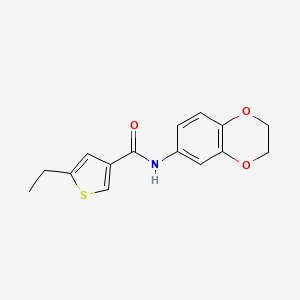 molecular formula C15H15NO3S B4551832 N-(2,3-dihydro-1,4-benzodioxin-6-yl)-5-ethyl-3-thiophenecarboxamide 