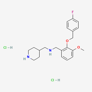 {2-[(4-fluorobenzyl)oxy]-3-methoxybenzyl}(4-piperidinylmethyl)amine dihydrochloride