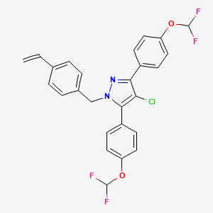 molecular formula C26H19ClF4N2O2 B4551888 4-[4-CHLORO-3-[4-(DIFLUOROMETHOXY)PHENYL]-1-(4-VINYLBENZYL)-1H-PYRAZOL-5-YL]PHENYL DIFLUOROMETHYL ETHER 