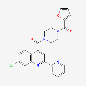 7-chloro-4-{[4-(2-furoyl)-1-piperazinyl]carbonyl}-8-methyl-2-(2-pyridinyl)quinoline