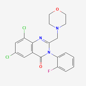 molecular formula C19H16Cl2FN3O2 B4551941 6,8-dichloro-3-(2-fluorophenyl)-2-(4-morpholinylmethyl)-4(3H)-quinazolinone 