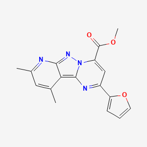 molecular formula C17H14N4O3 B4551965 methyl 2-(2-furyl)-8,10-dimethylpyrido[2',3':3,4]pyrazolo[1,5-a]pyrimidine-4-carboxylate 