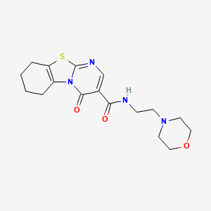 molecular formula C17H22N4O3S B4551968 N-[2-(4-morpholinyl)ethyl]-4-oxo-6,7,8,9-tetrahydro-4H-pyrimido[2,1-b][1,3]benzothiazole-3-carboxamide 