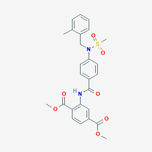 Dimethyl 2-[[4-[(2-methylphenyl)methyl-methylsulfonylamino]benzoyl]amino]benzene-1,4-dicarboxylate