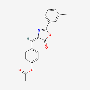 4-{[2-(3-methylphenyl)-5-oxo-1,3-oxazol-4(5H)-ylidene]methyl}phenyl acetate