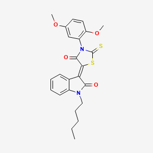 molecular formula C24H24N2O4S2 B4552022 (3Z)-3-[3-(2,5-dimethoxyphenyl)-4-oxo-2-thioxo-1,3-thiazolidin-5-ylidene]-1-pentyl-1,3-dihydro-2H-indol-2-one 