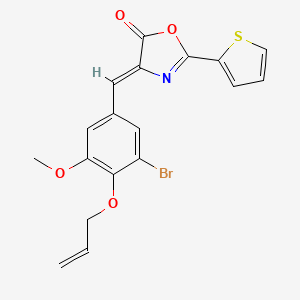 molecular formula C18H14BrNO4S B4552029 4-[4-(allyloxy)-3-bromo-5-methoxybenzylidene]-2-(2-thienyl)-1,3-oxazol-5(4H)-one 