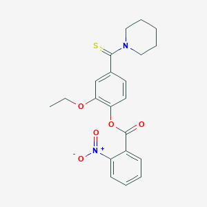 molecular formula C21H22N2O5S B4552071 [2-Ethoxy-4-(piperidine-1-carbothioyl)phenyl] 2-nitrobenzoate 