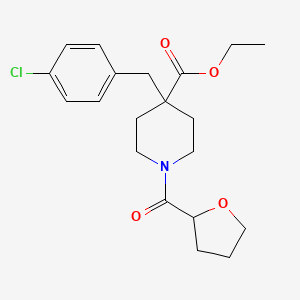 molecular formula C20H26ClNO4 B4552078 ethyl 4-(4-chlorobenzyl)-1-(tetrahydro-2-furanylcarbonyl)-4-piperidinecarboxylate 