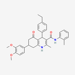 7-(3,4-dimethoxyphenyl)-4-(4-ethylphenyl)-2-methyl-N-(2-methylphenyl)-5-oxo-1,4,5,6,7,8-hexahydroquinoline-3-carboxamide