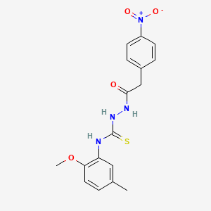 molecular formula C17H18N4O4S B4552097 N-(2-methoxy-5-methylphenyl)-2-[(4-nitrophenyl)acetyl]hydrazinecarbothioamide 