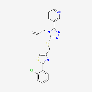 molecular formula C20H16ClN5S2 B4552111 3-[4-allyl-5-({[2-(2-chlorophenyl)-1,3-thiazol-4-yl]methyl}thio)-4H-1,2,4-triazol-3-yl]pyridine 