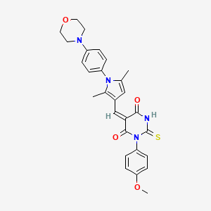 molecular formula C28H28N4O4S B4552125 (5E)-5-[[2,5-dimethyl-1-(4-morpholin-4-ylphenyl)pyrrol-3-yl]methylidene]-1-(4-methoxyphenyl)-2-sulfanylidene-1,3-diazinane-4,6-dione 