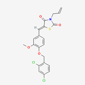 molecular formula C21H17Cl2NO4S B4552142 3-allyl-5-{4-[(2,4-dichlorobenzyl)oxy]-3-methoxybenzylidene}-1,3-thiazolidine-2,4-dione 