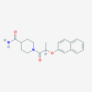 molecular formula C19H22N2O3 B4552160 1-[2-(2-naphthyloxy)propanoyl]-4-piperidinecarboxamide 