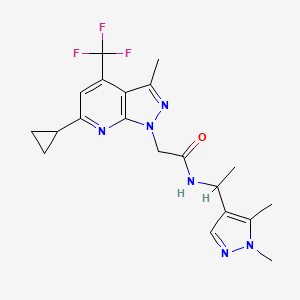 2-[6-CYCLOPROPYL-3-METHYL-4-(TRIFLUOROMETHYL)-1H-PYRAZOLO[3,4-B]PYRIDIN-1-YL]-N~1~-[1-(1,5-DIMETHYL-1H-PYRAZOL-4-YL)ETHYL]ACETAMIDE