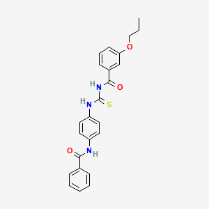 molecular formula C24H23N3O3S B4552217 N-({[4-(benzoylamino)phenyl]amino}carbonothioyl)-3-propoxybenzamide 